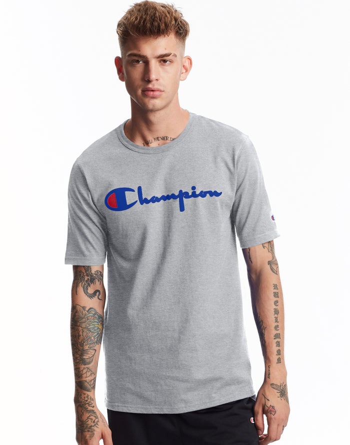 Champion Heritage Vintage Logo - Miesten Harmaat T-Paita - Suomi 0123975-RX